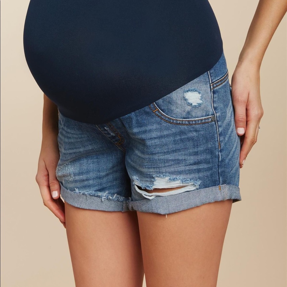 Jessica Simpson Full Panel Jean Maternity Shorts